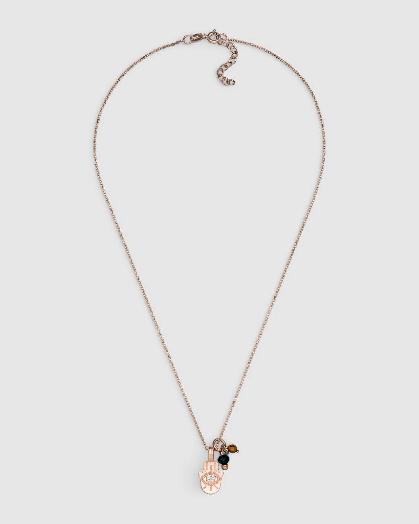 Hoffnungsträger Schutzkette Hamsa - Roségold – Ansicht 2
