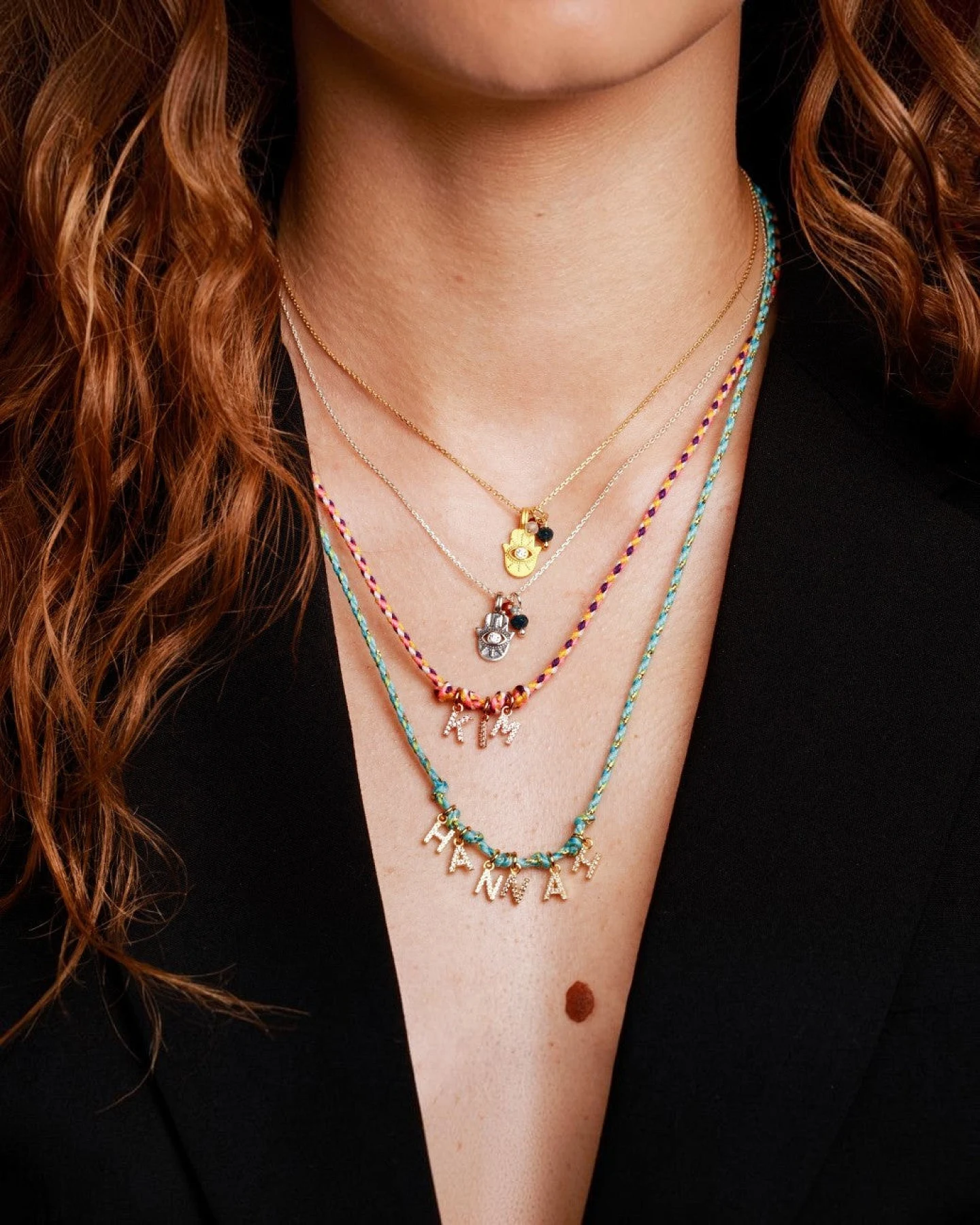 Hoffnungsträger Schutzkette Hamsa - Roségold – Ansicht 3