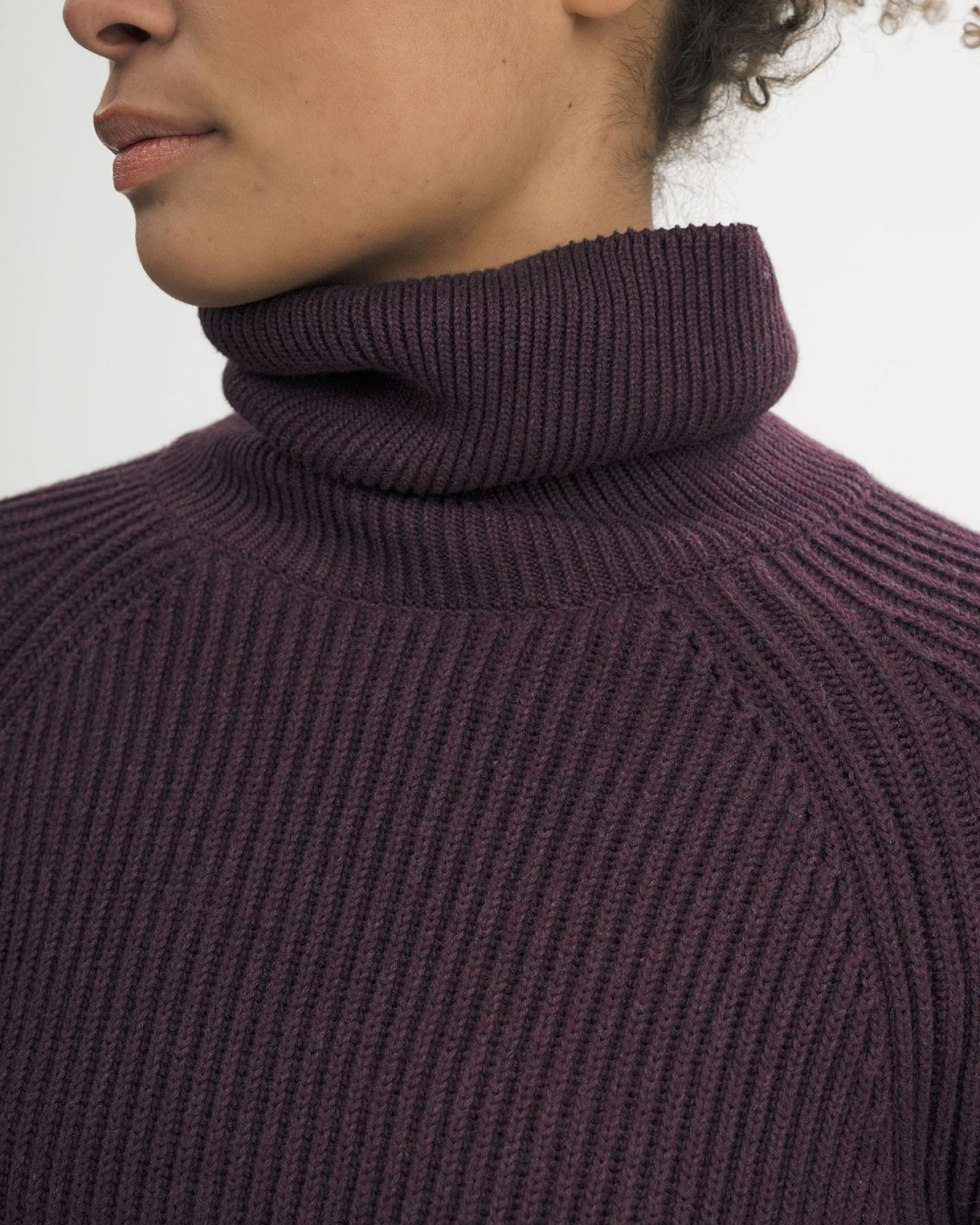 Kleid Rollkragen Arunika Weinrot – Ansicht 2