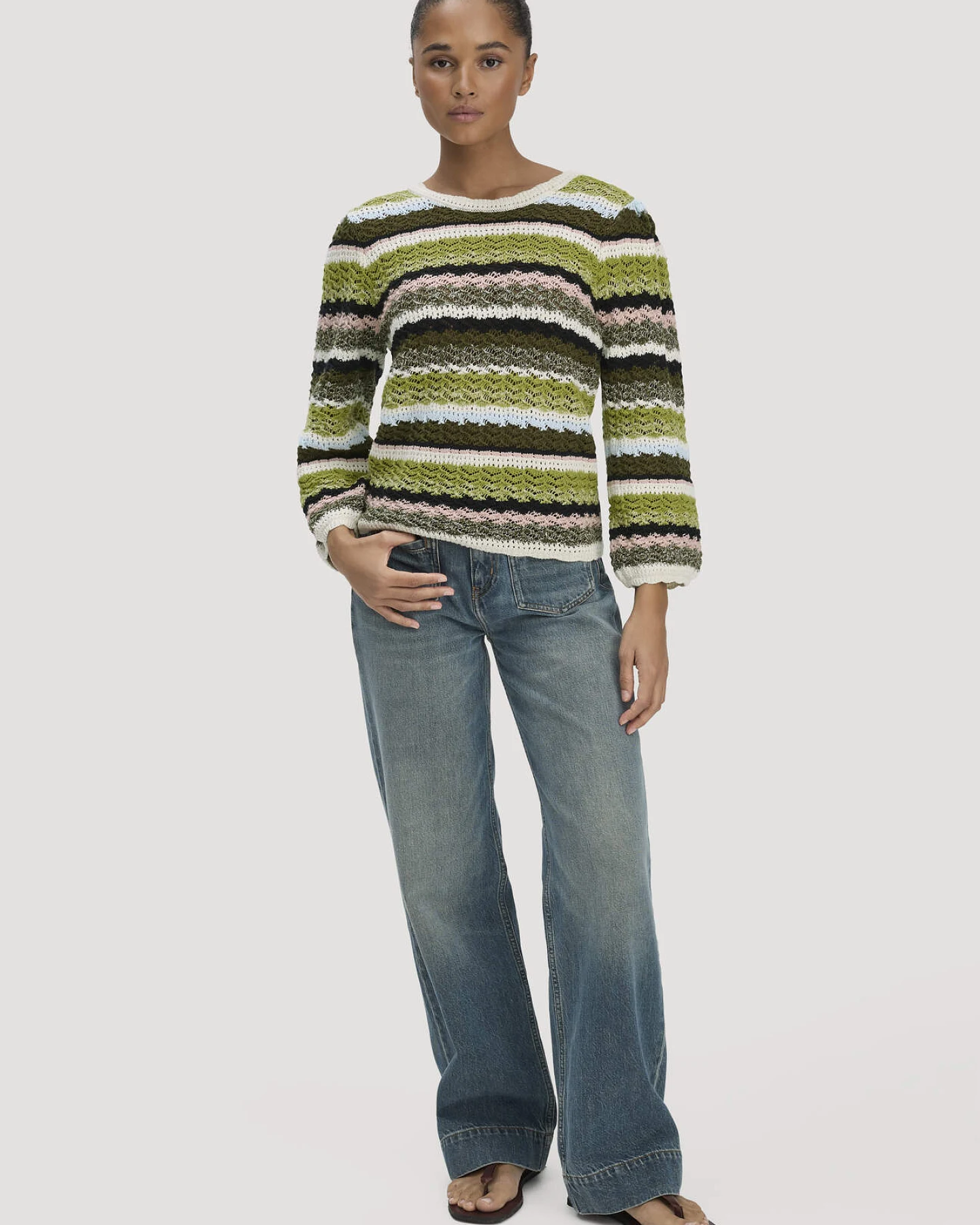 hessnatur Damen Strick Pullover Regular aus Baumwolle - grün - Größe S – Ansicht 2