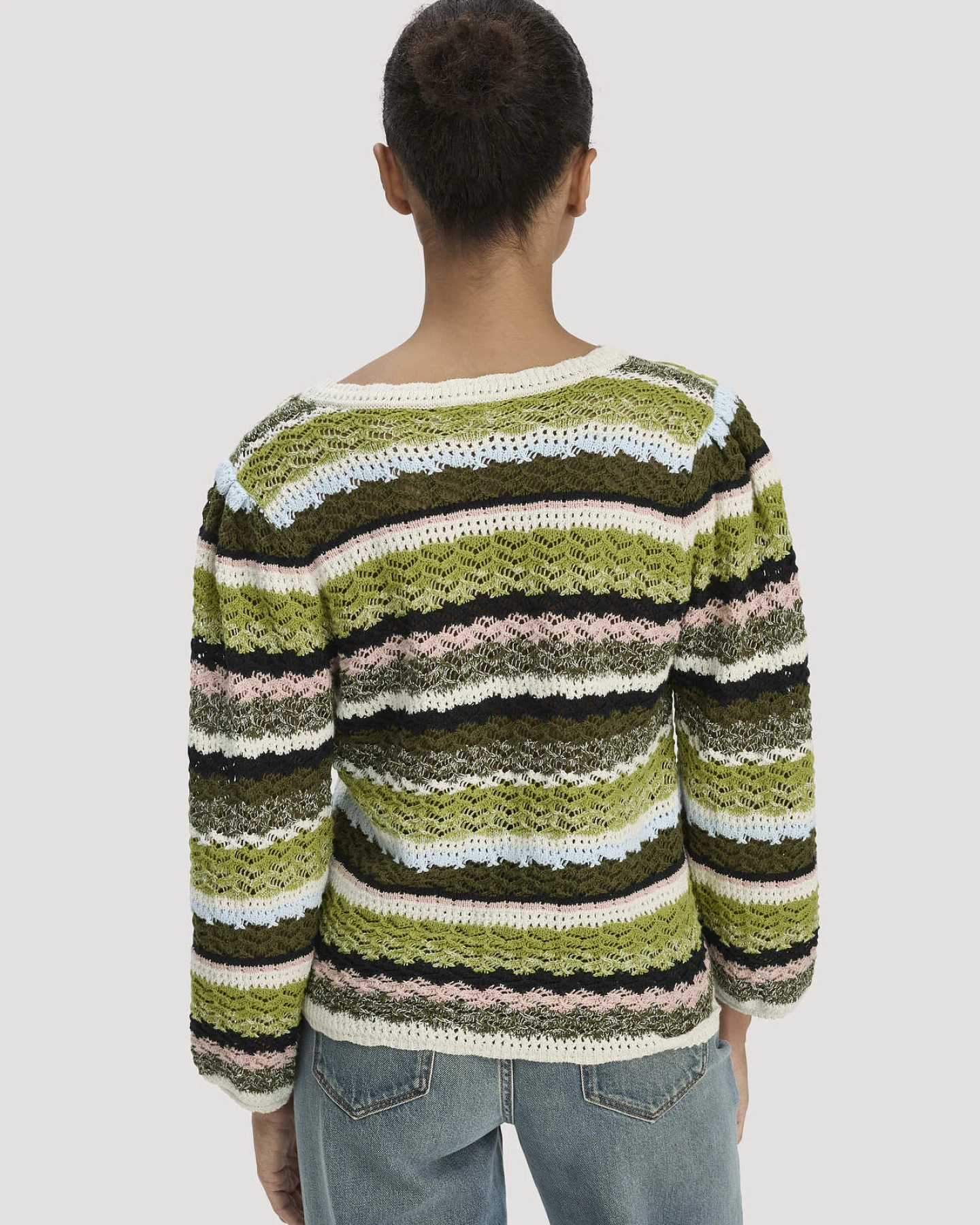 hessnatur Damen Strick Pullover Regular aus Baumwolle - grün - Größe XS – Ansicht 3