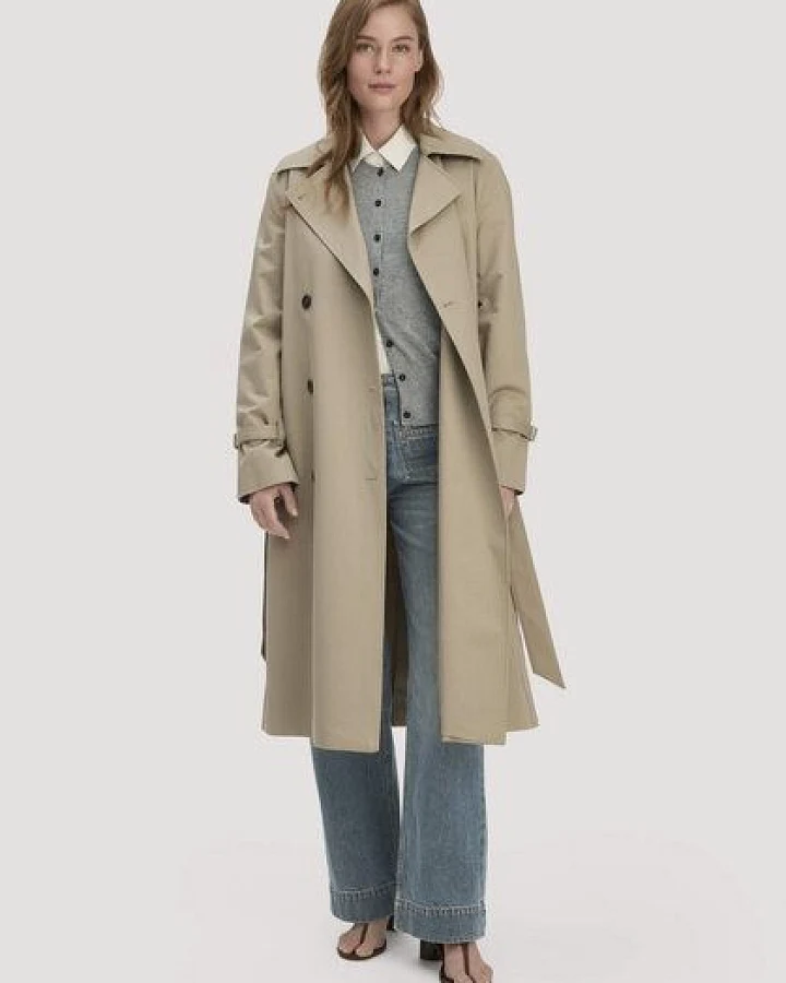 hessnatur Trenchcoat Relaxed NATURE SHELL aus reiner Bio-Baumwolle