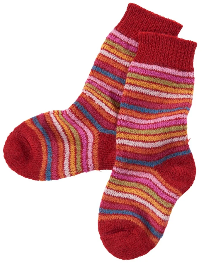 Kinder Socken Bio-Schurwolle Rainbow mohn Gr.18-20