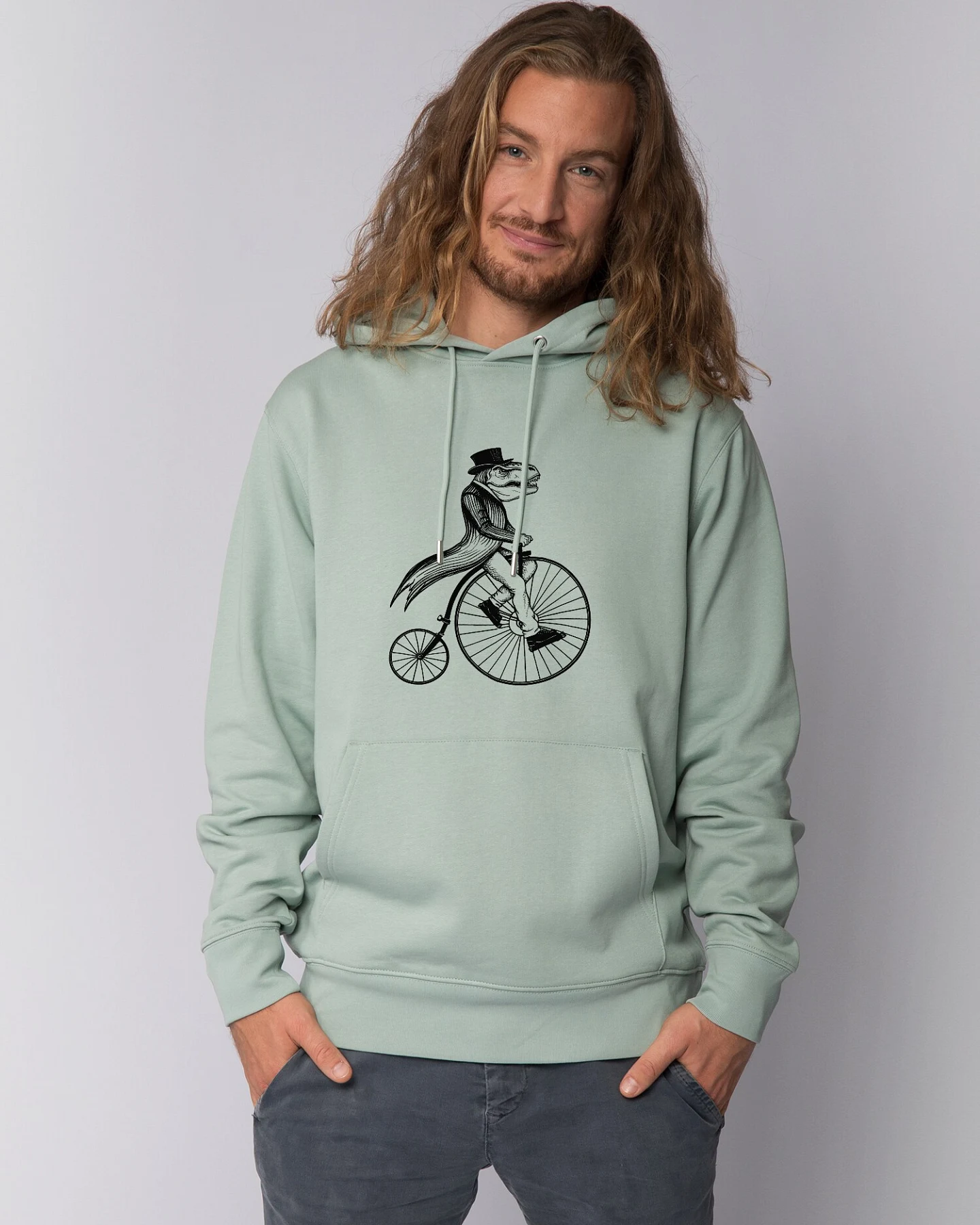 Watapparel Sweatshirt T-Rex auf Fahrrad – Ansicht 2