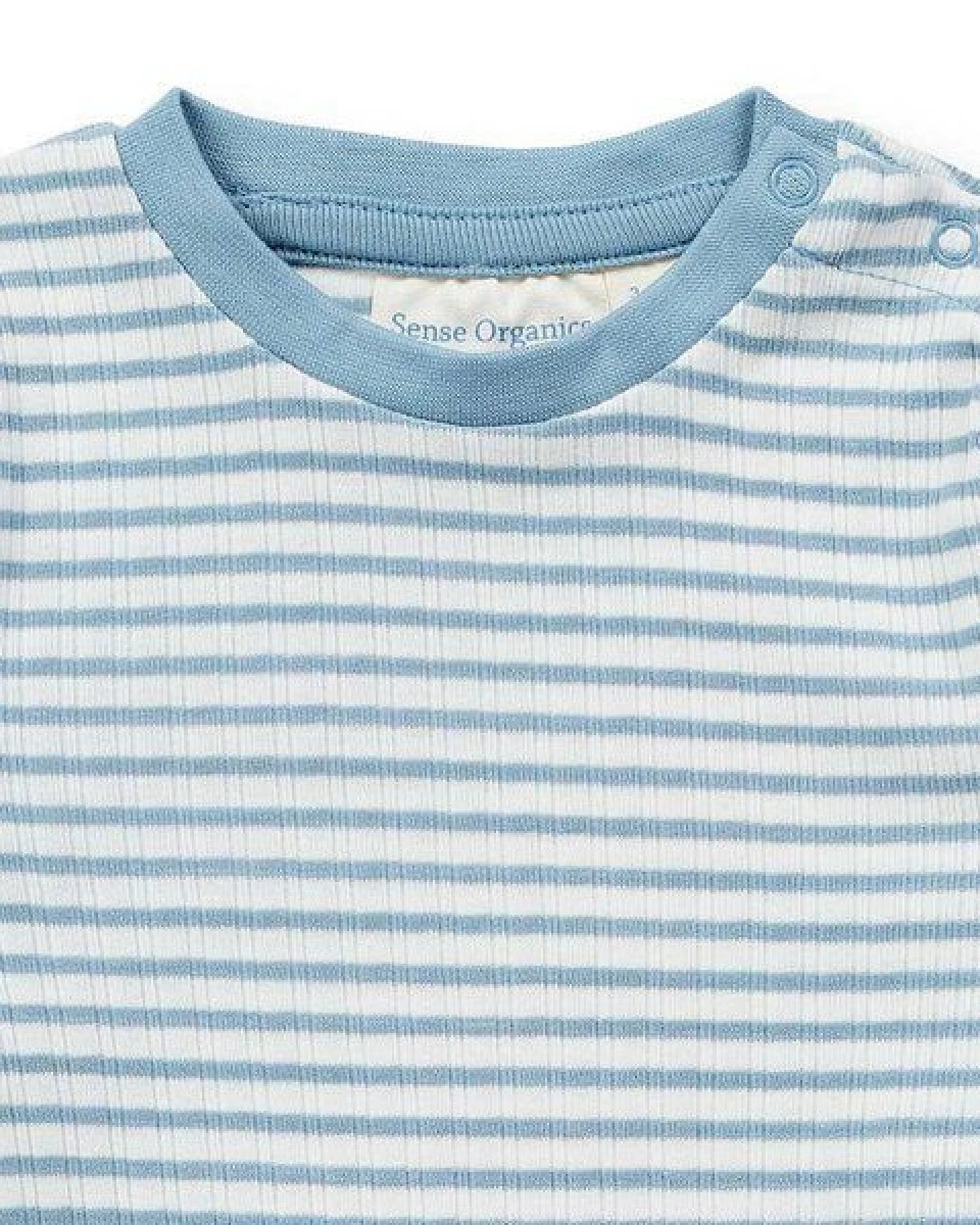 sense-organics Baby Strampler geringelt, Modell TONA – Ansicht 3