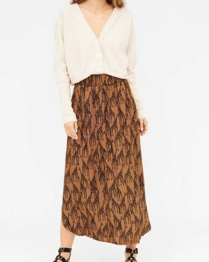 WiDDA berlin Gemusterter Midirock mit Giraffen Print aus ECOVERO