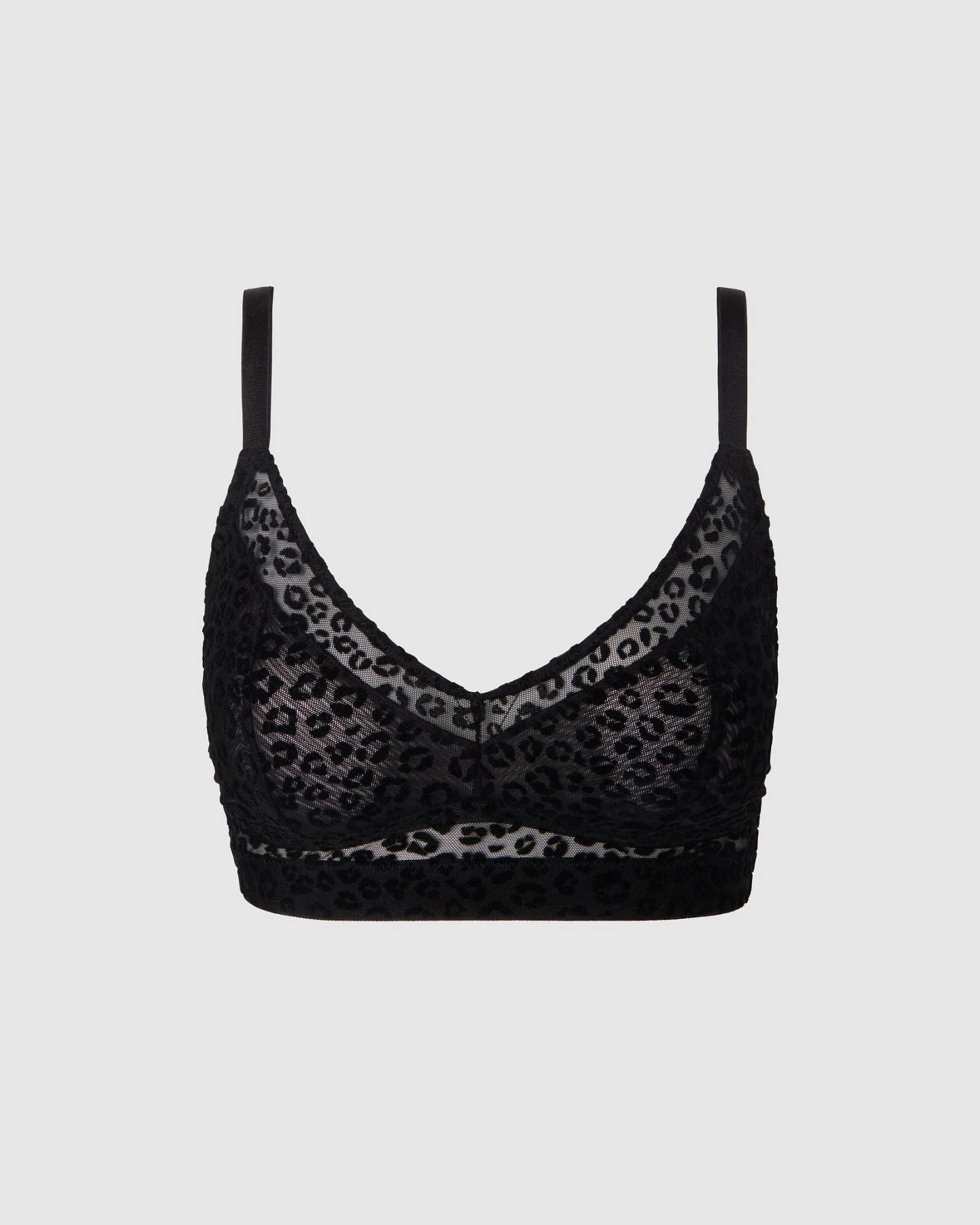 Understatement Damen vegan Bralette Mesh Support Plus Schwarz Leopard – Ansicht 2
