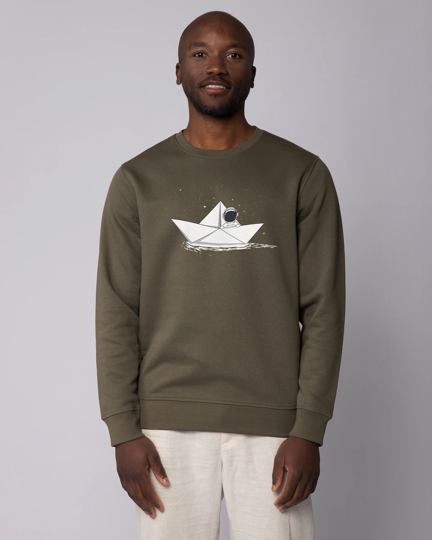 Watapparel Sweatshirt Astronaut in paper boat – Ansicht 2