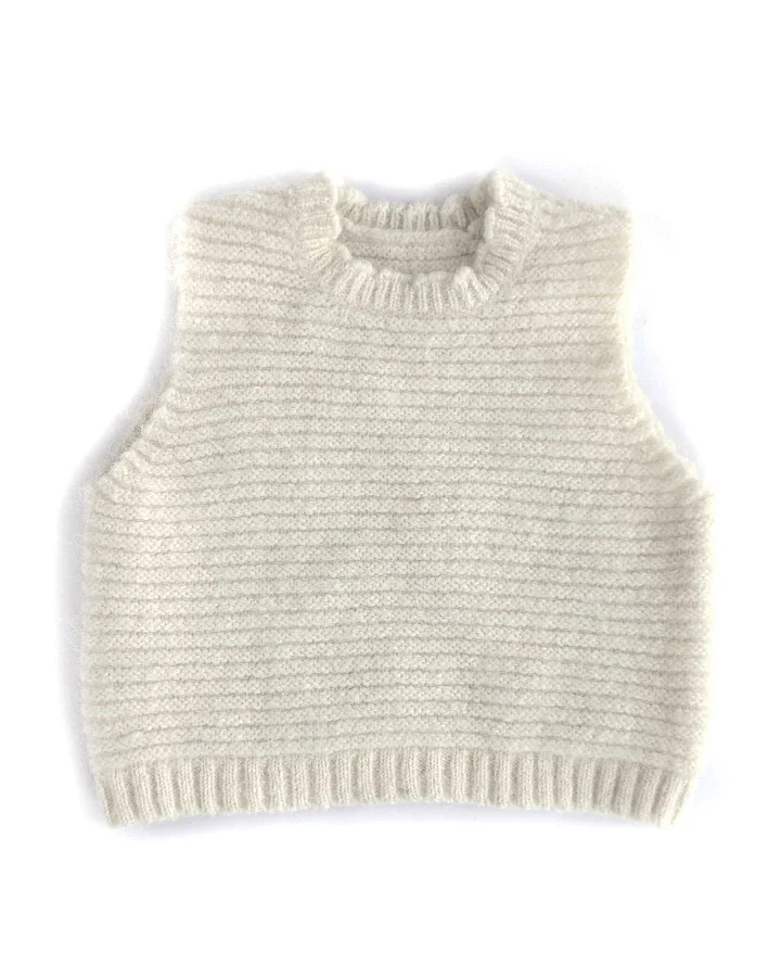 Halfen Strickerei - Strick-Pullunder mit Alpaka beige