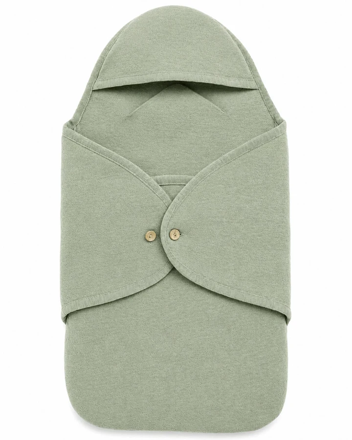 Halfen Strickerei - Walk-Einschlagdecke für Babyschale sage