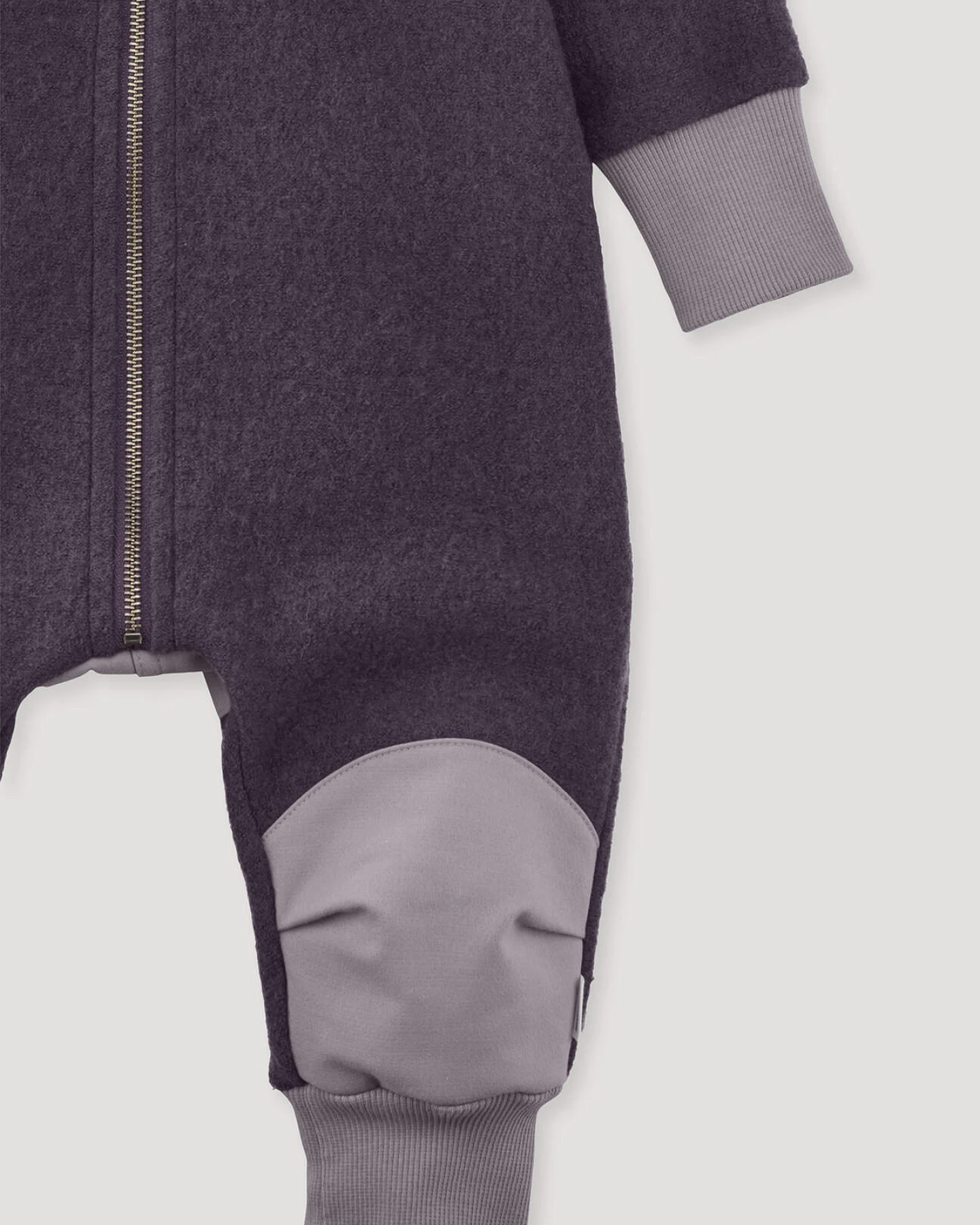 hessnatur Baby Wollwalk Overall aus Bio-Merinowolle mit Softshell - lila - Größe 74/80 – Ansicht 3