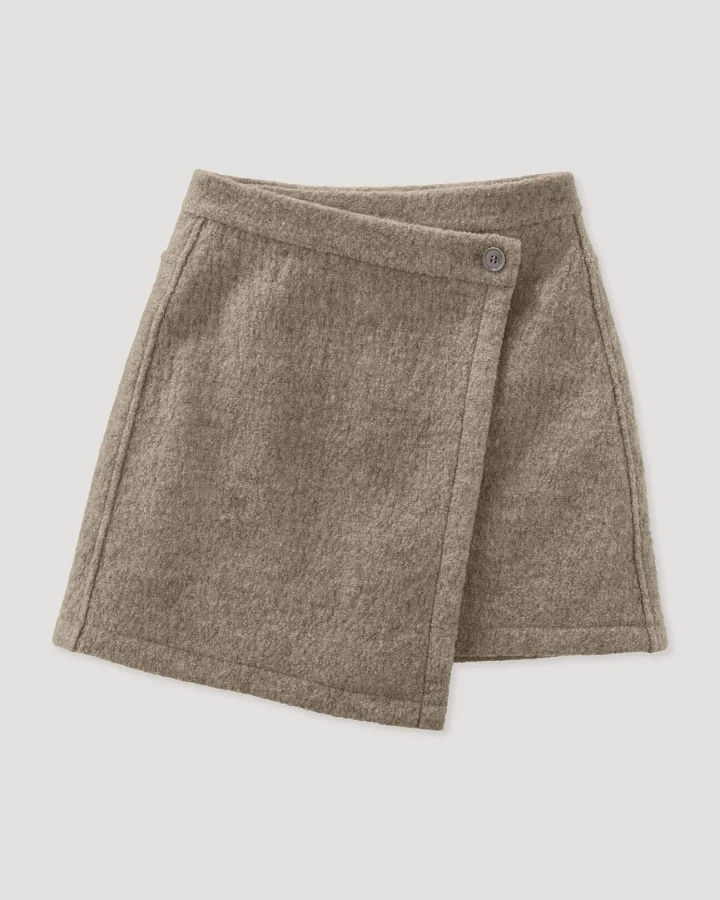 hessnatur Kinder Walkrock aus Bio-Merinowolle - grau - Größe 98/104