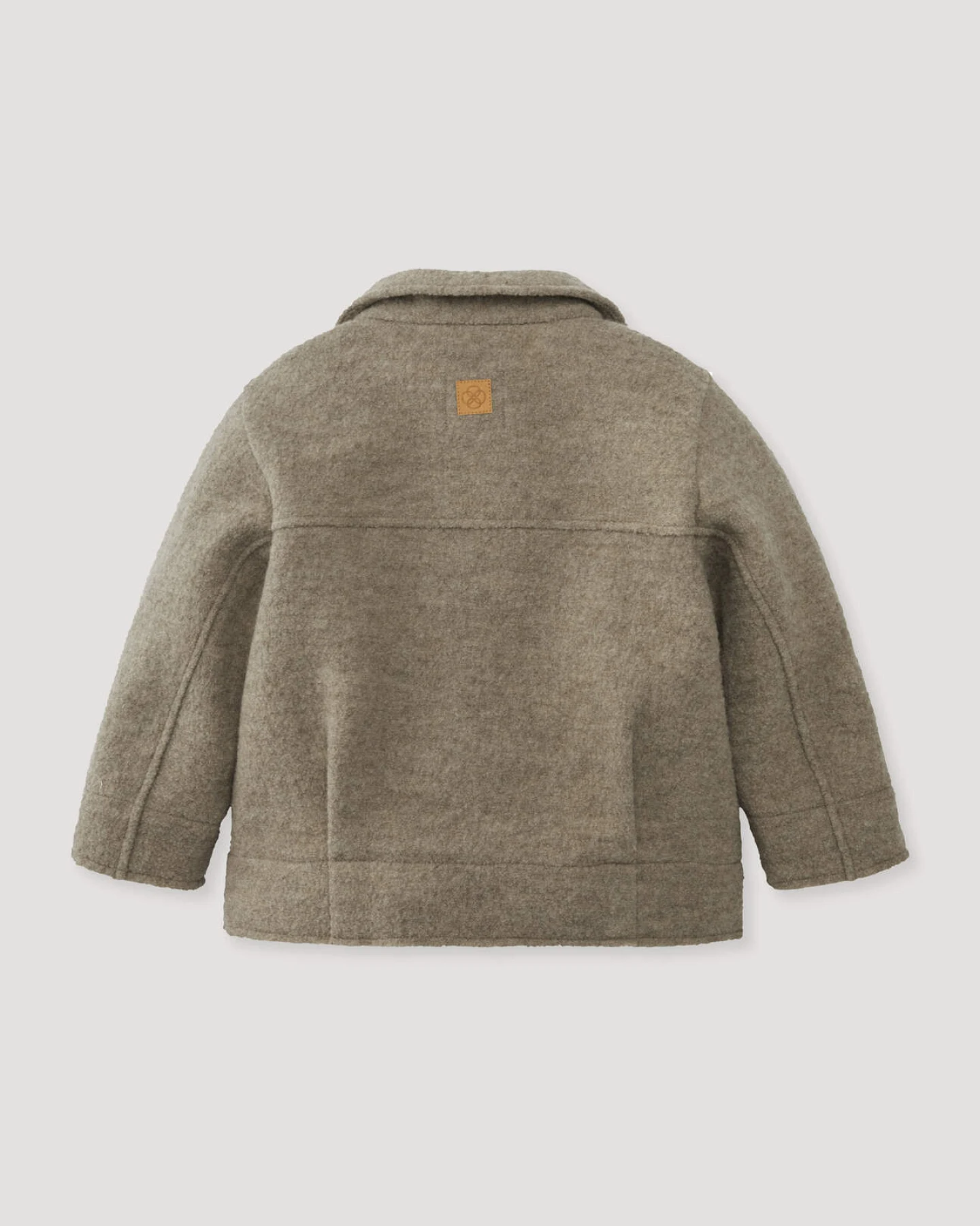 hessnatur Kinder Walkjacke aus Bio-Merinowolle - grau - Größe 122/128 – Ansicht 2