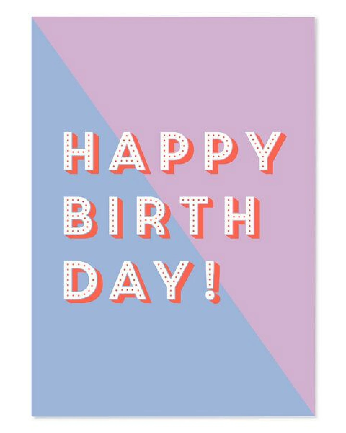 Bow & Hummingbird Karte zum Geburtstag „Happy Birthday“ – moderne Postkarte Geburtstag in Blau Lila mit Neon-Orange – Ansicht 3