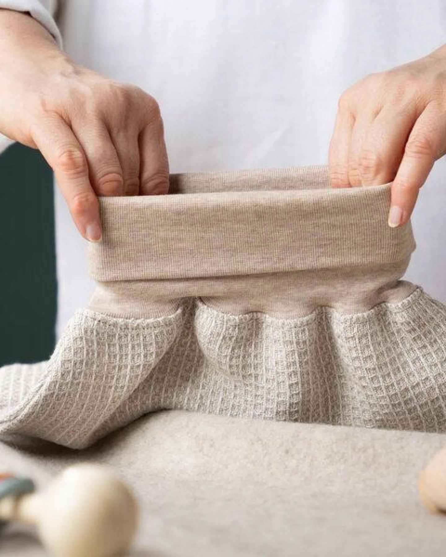 nahtur-design Strampelsack aus 100% Leinen-Waffelpiqué – Ansicht 3