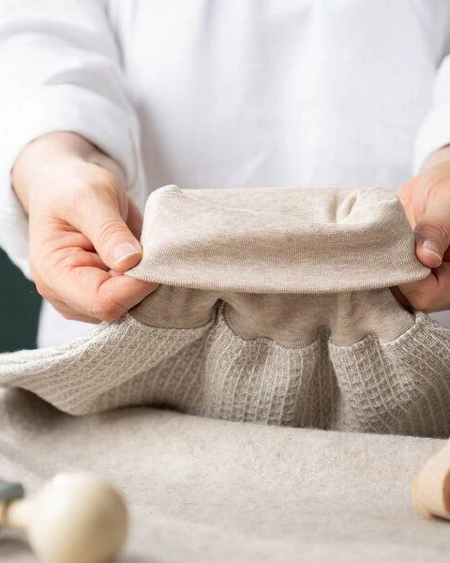 nahtur-design Strampelsack aus 100% Leinen-Waffelpiqué – Ansicht 4