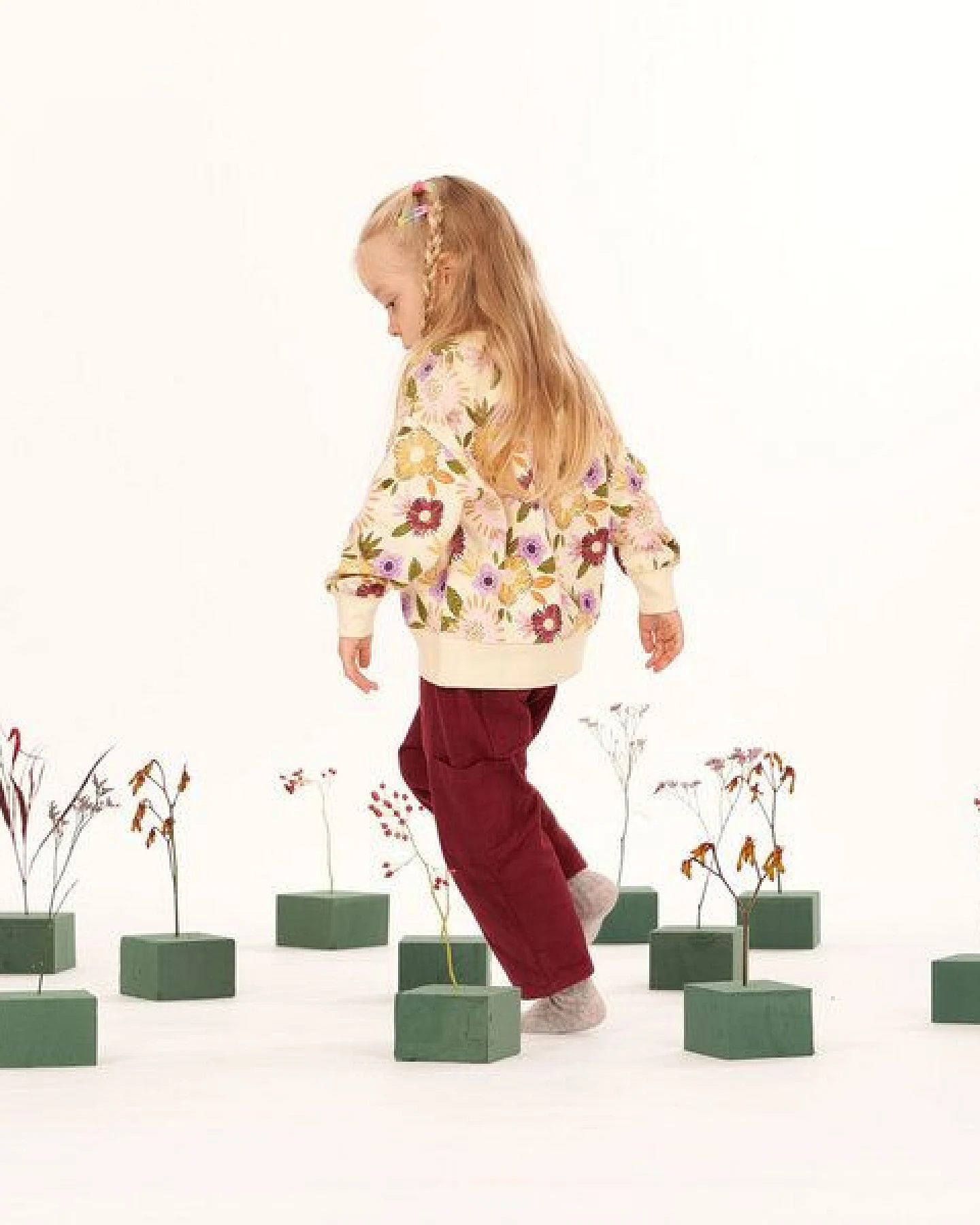 sense-organics Sense Kinder Sweatshirt Blumen Muster Bio Baumwolle – Ansicht 3