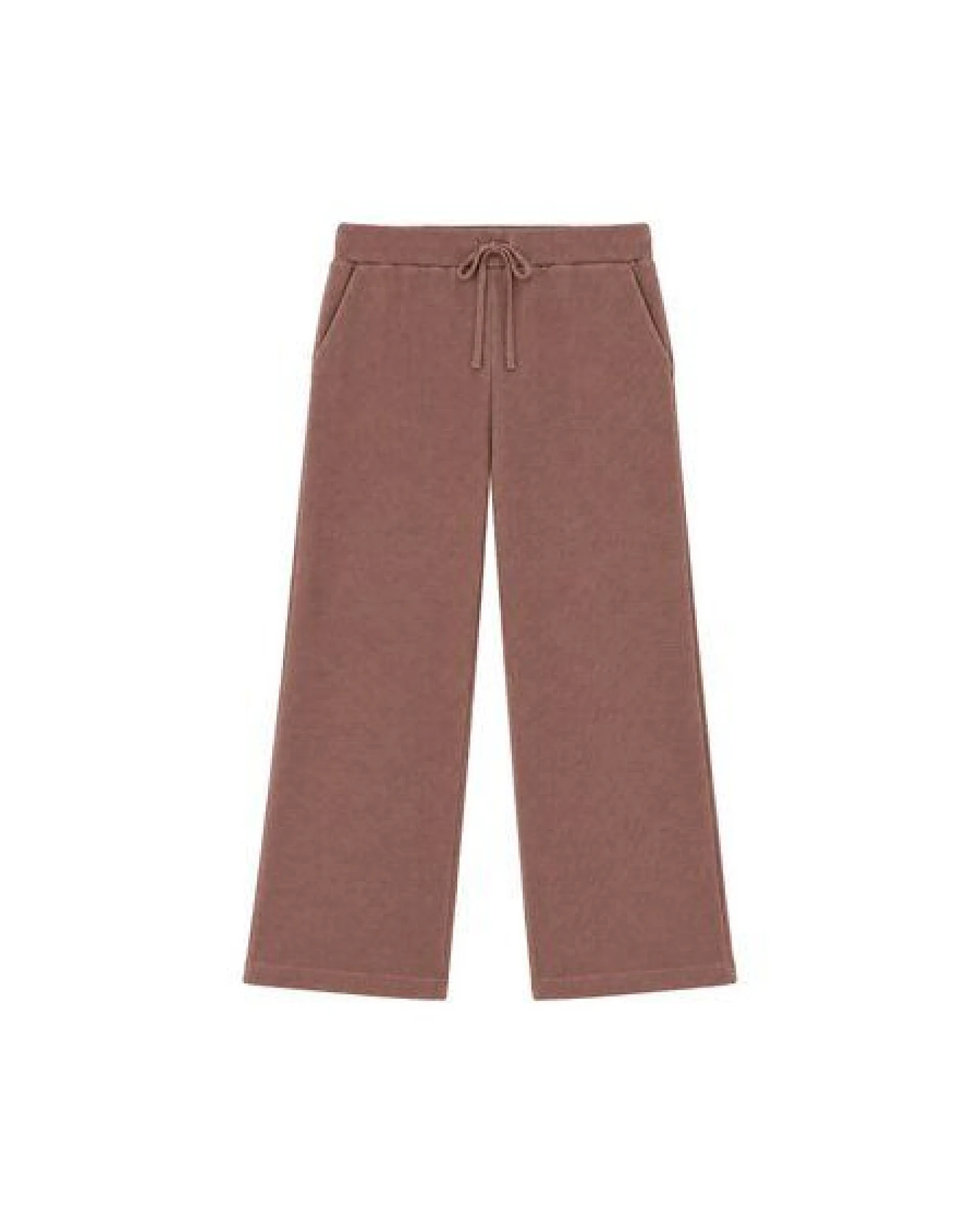 FUXBAU Frauen Waffelstrick Hose - braun – Ansicht 2