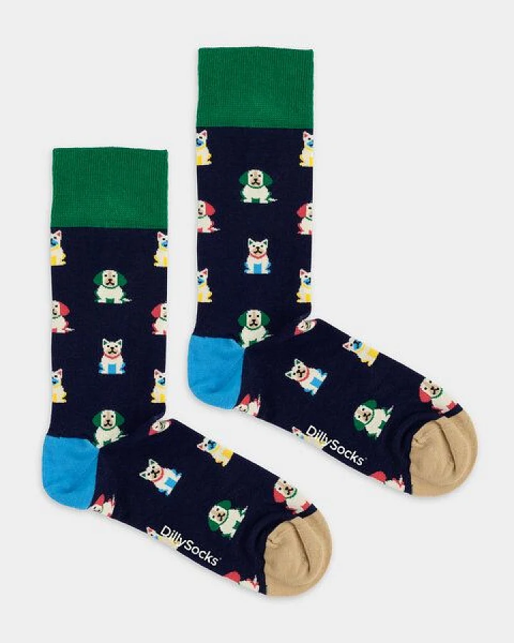 DillySocks Socken Dog Society aus Biobaumwoll-Mix