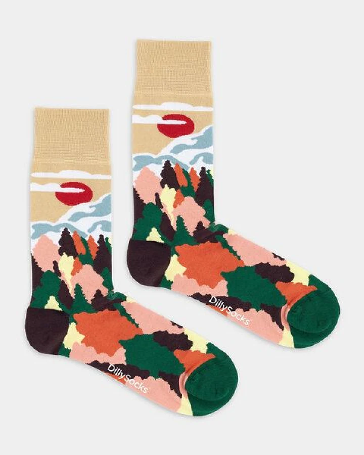 DillySocks Socken Fall Mountains aus Biobaumwoll-Mix