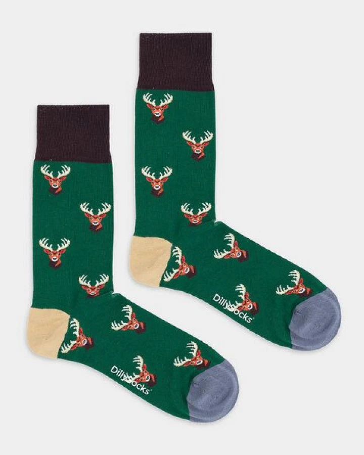 DillySocks Socken Forest Deer aus Biobaumwoll-Mix