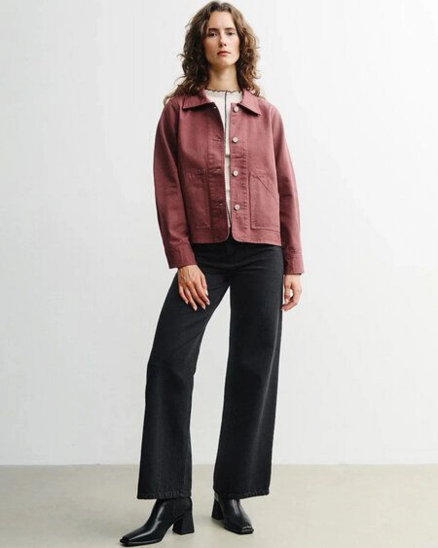 Rotholz Damen Jacke - Cropped Jacket - aus Baumwolle – Ansicht 3