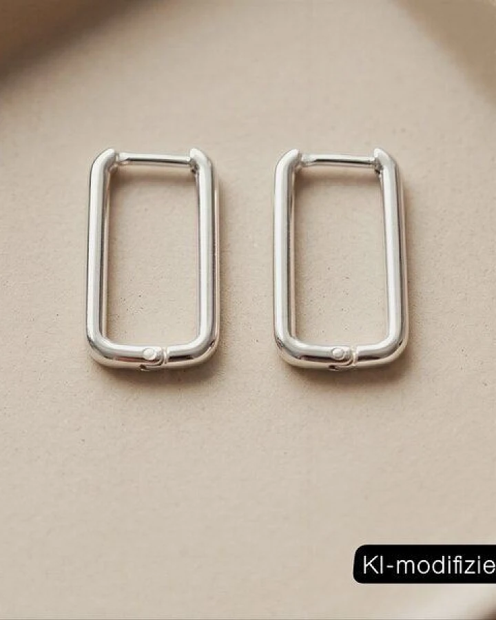 ELEKTROPULLI Geschlossene Rechteck Creolen ca. 20 mm x 13 mm