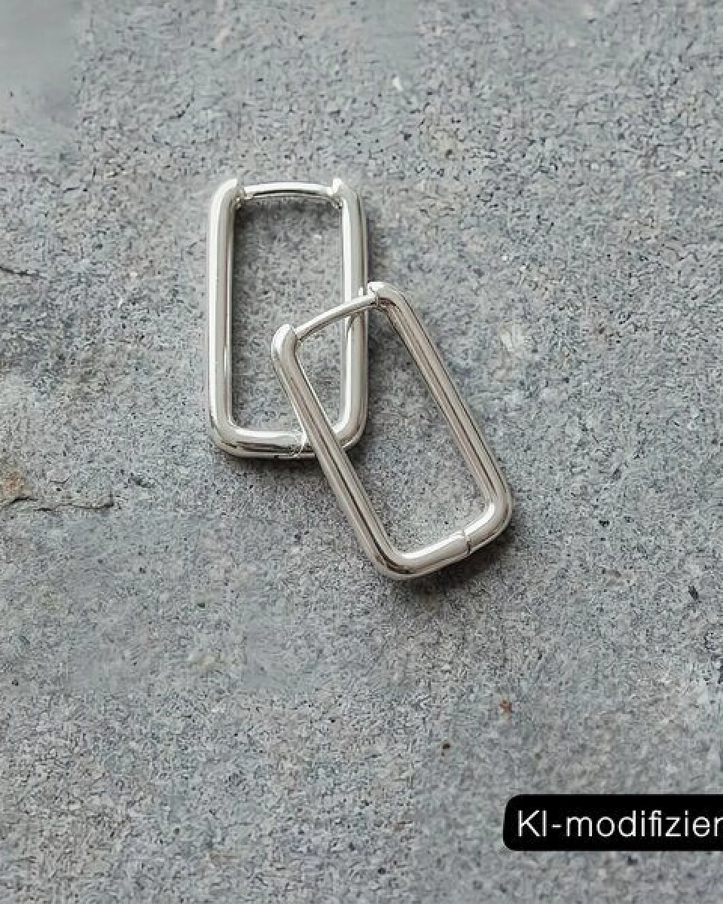 ELEKTROPULLI Geschlossene Rechteck Creolen ca. 20 mm x 13 mm – Ansicht 3