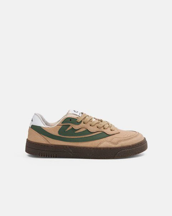 MoEa Sneakers Veyron Low - Taupe & Green - Apple