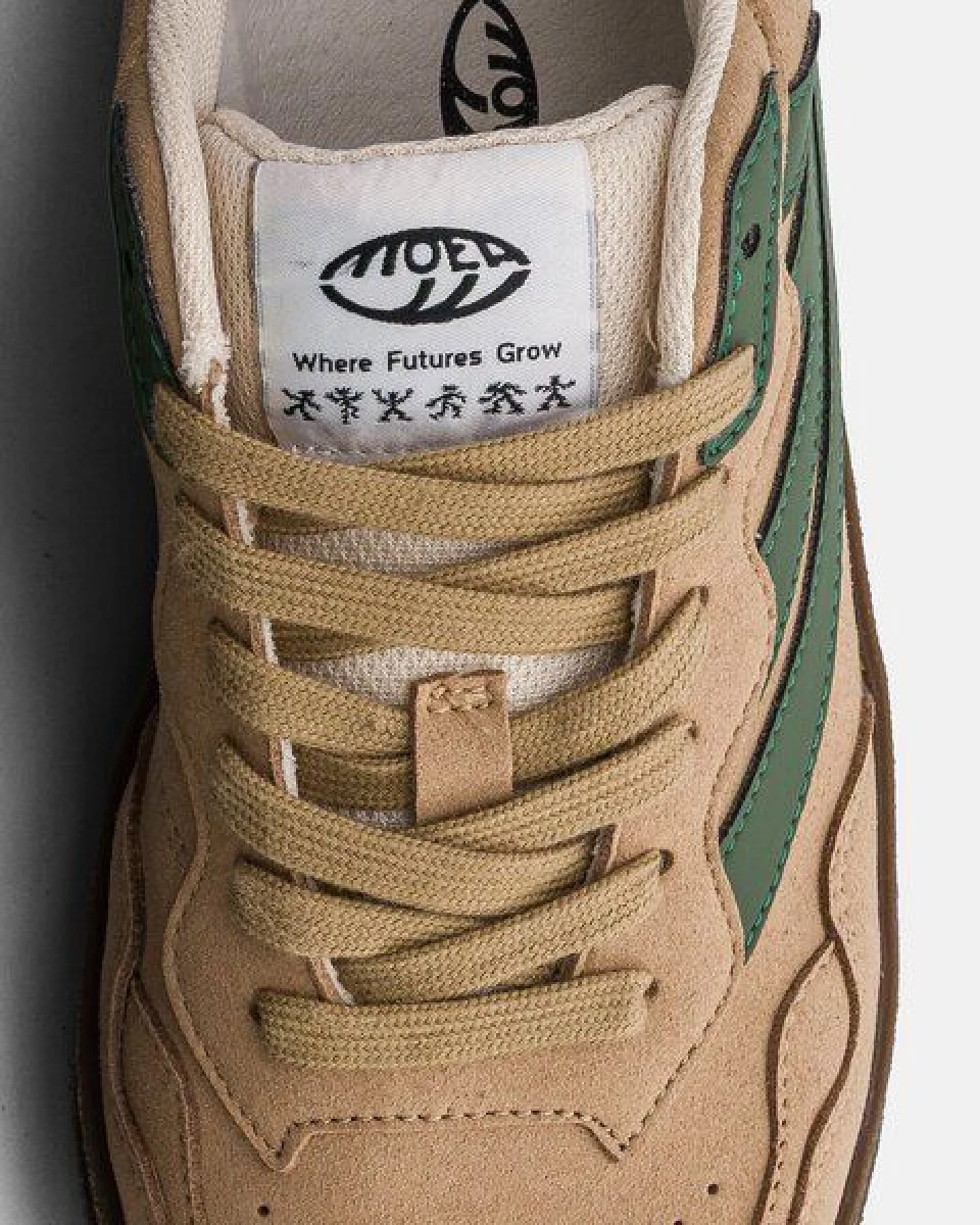 MoEa Sneakers Veyron Low - Taupe & Green - Apple – Ansicht 3