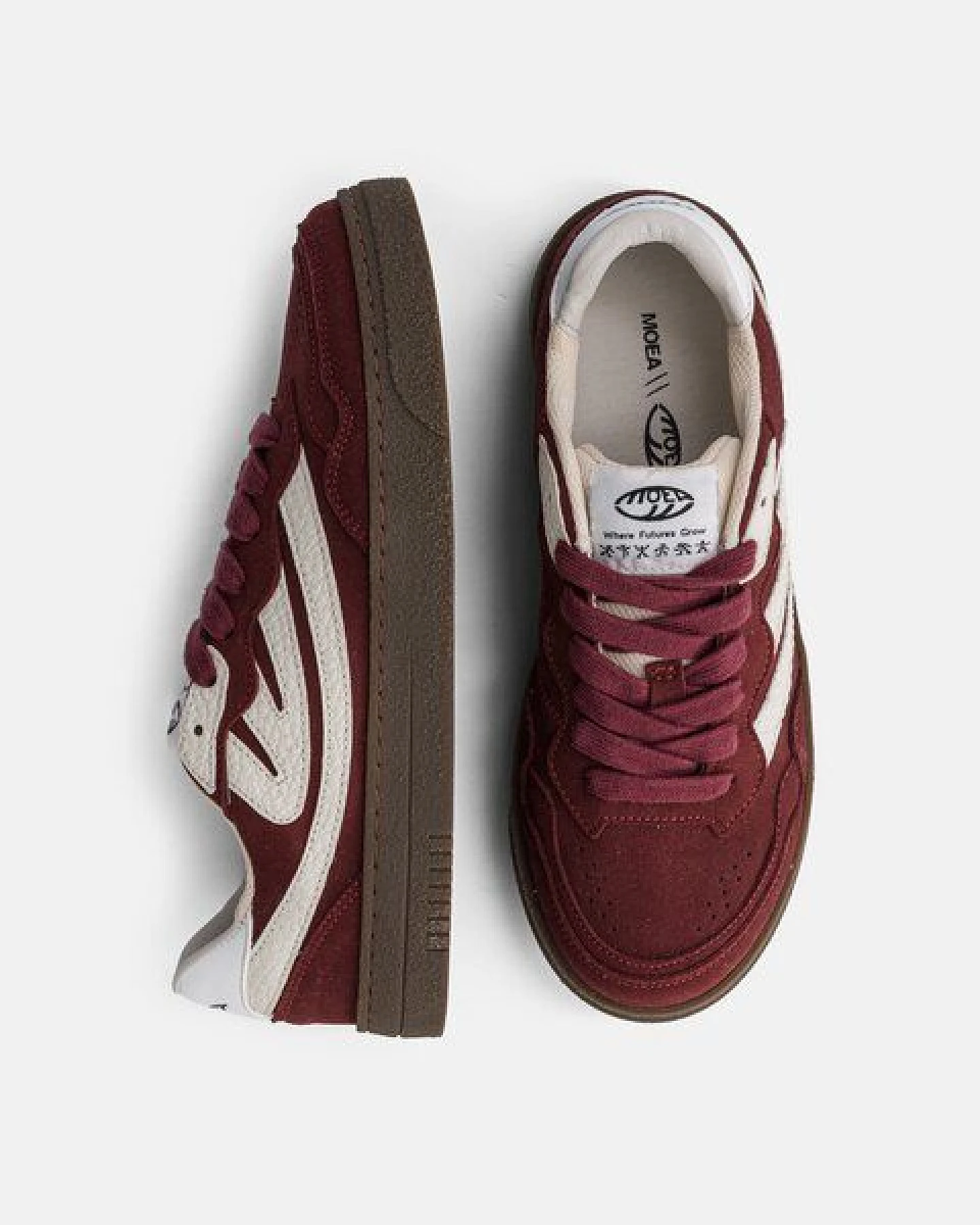 MoEa Sneakers Veyron Low - Wine & Cream - Mushroom – Ansicht 3