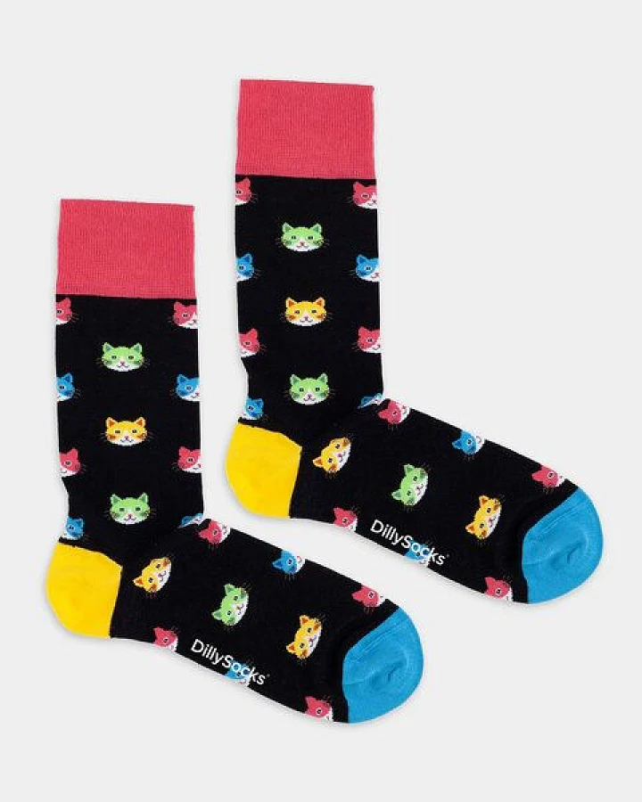 DillySocks Socken Kitty Parade aus Biobaumwoll-Mix