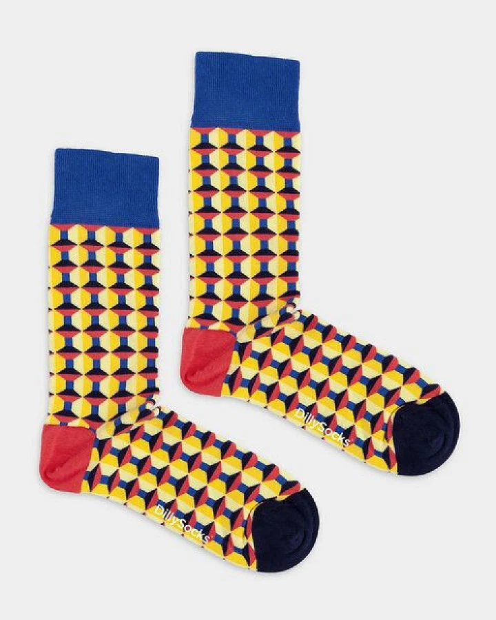 DillySocks Socken Retro Tiles aus Biobaumwoll-Mix