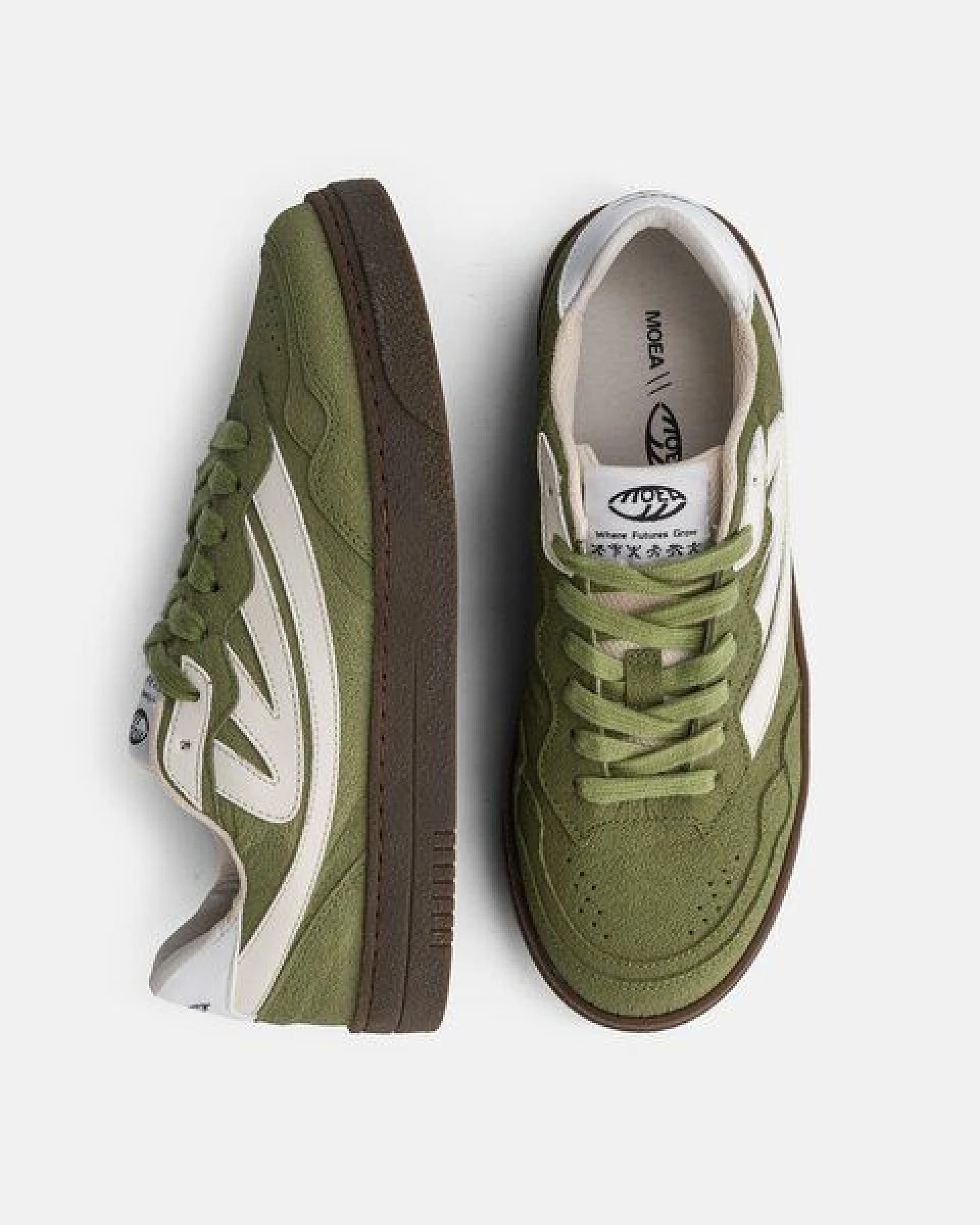 MoEa Sneakers Veyron Low - Green & Cream - Mushroom – Ansicht 3