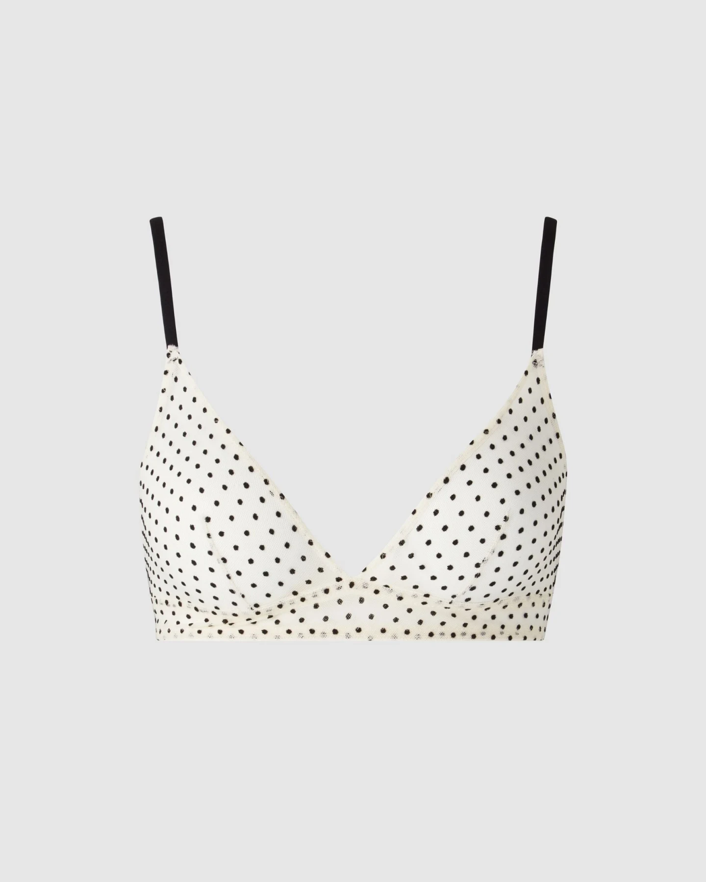 Understatement Damen vegan Mesh Triangle Bralette Creme/Schwarz Creme/Schwarz – Ansicht 2