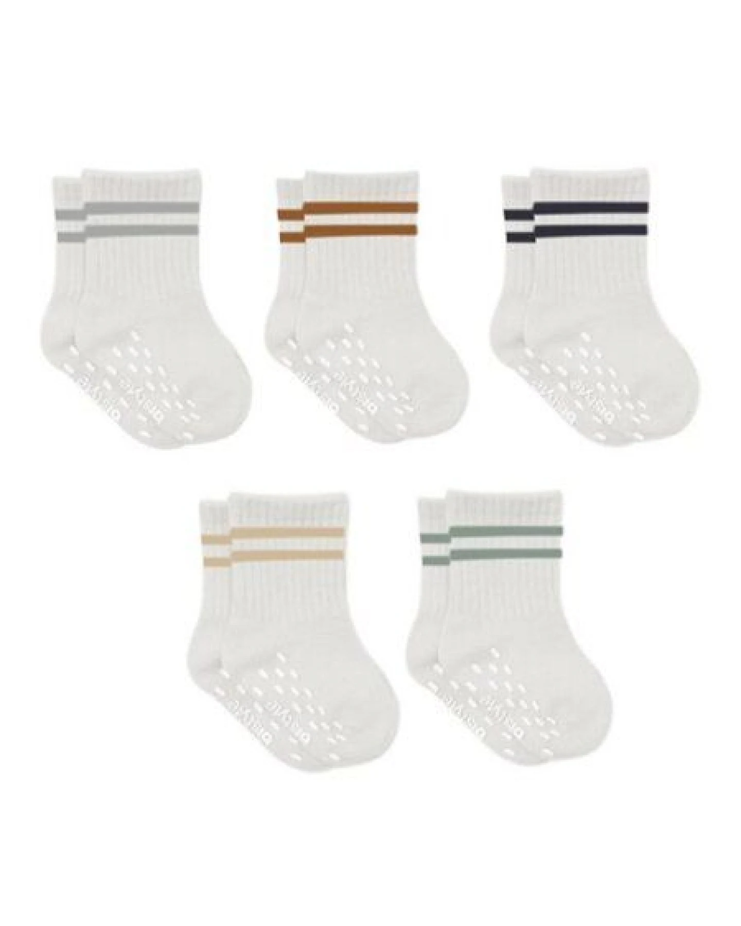 bistyle Baby-Socken Basic 5er-Pack – Kurzsocken, GOTS-zertifiziert, hoher Baumwollanteil Rutschfeste Sohle – Ansicht 4