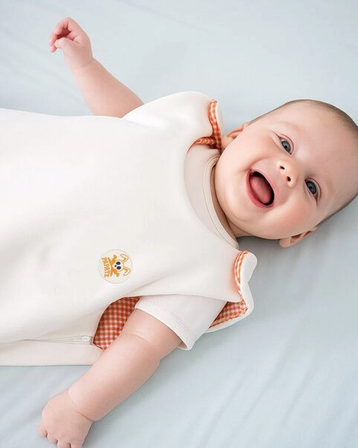 PAPATE Babyschlafsäcke Übergangssaison aus Bio-Baumwolle Saxe Weiß – Ansicht 2