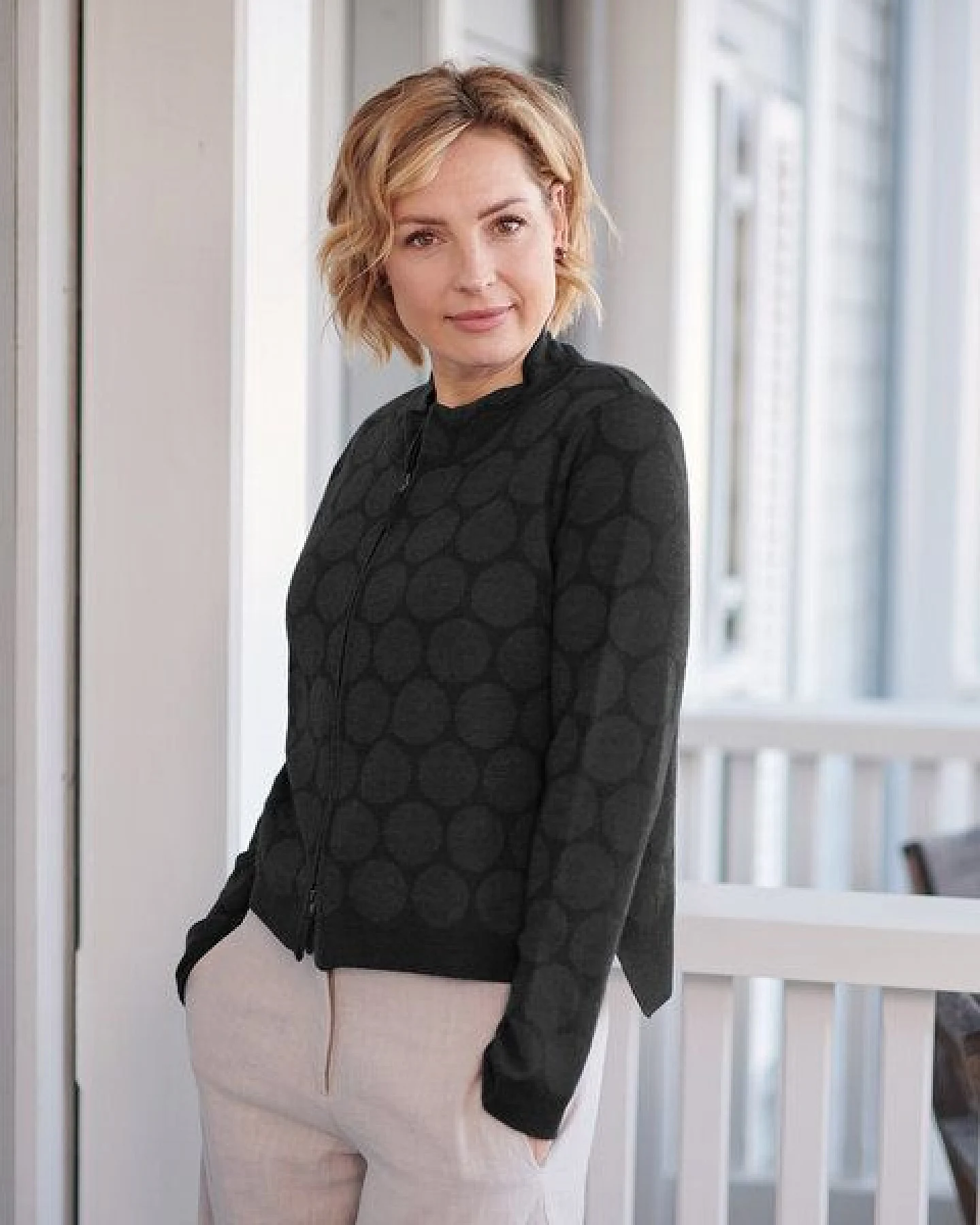 CON_STANT Zipper Strickjacke 100% Merinowolle (kbT) – Ansicht 2