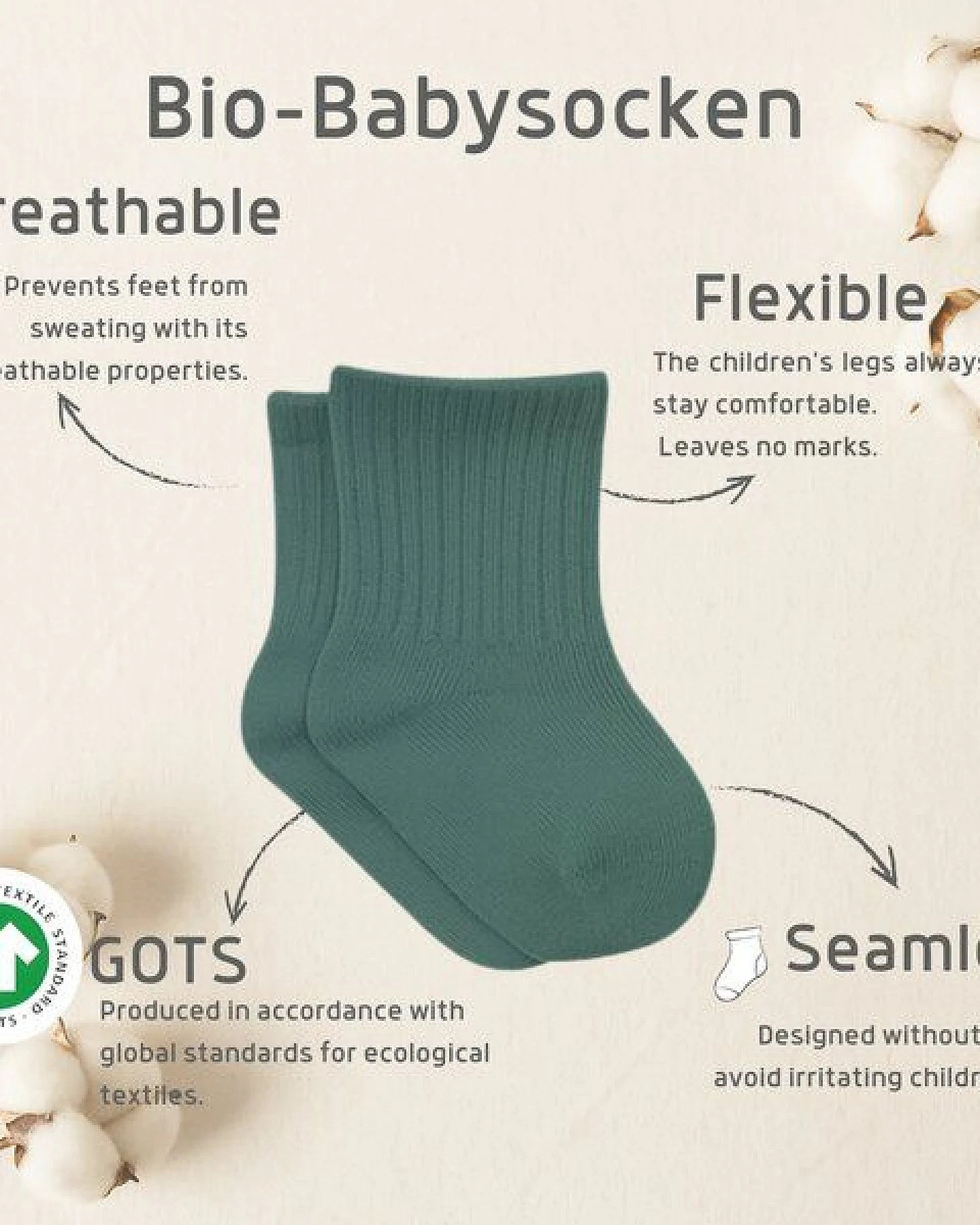 bistyle Socken 6er-Pack für Babys Babysocken Jungen Mädchen Kurzsocken gerippt – Ansicht 3