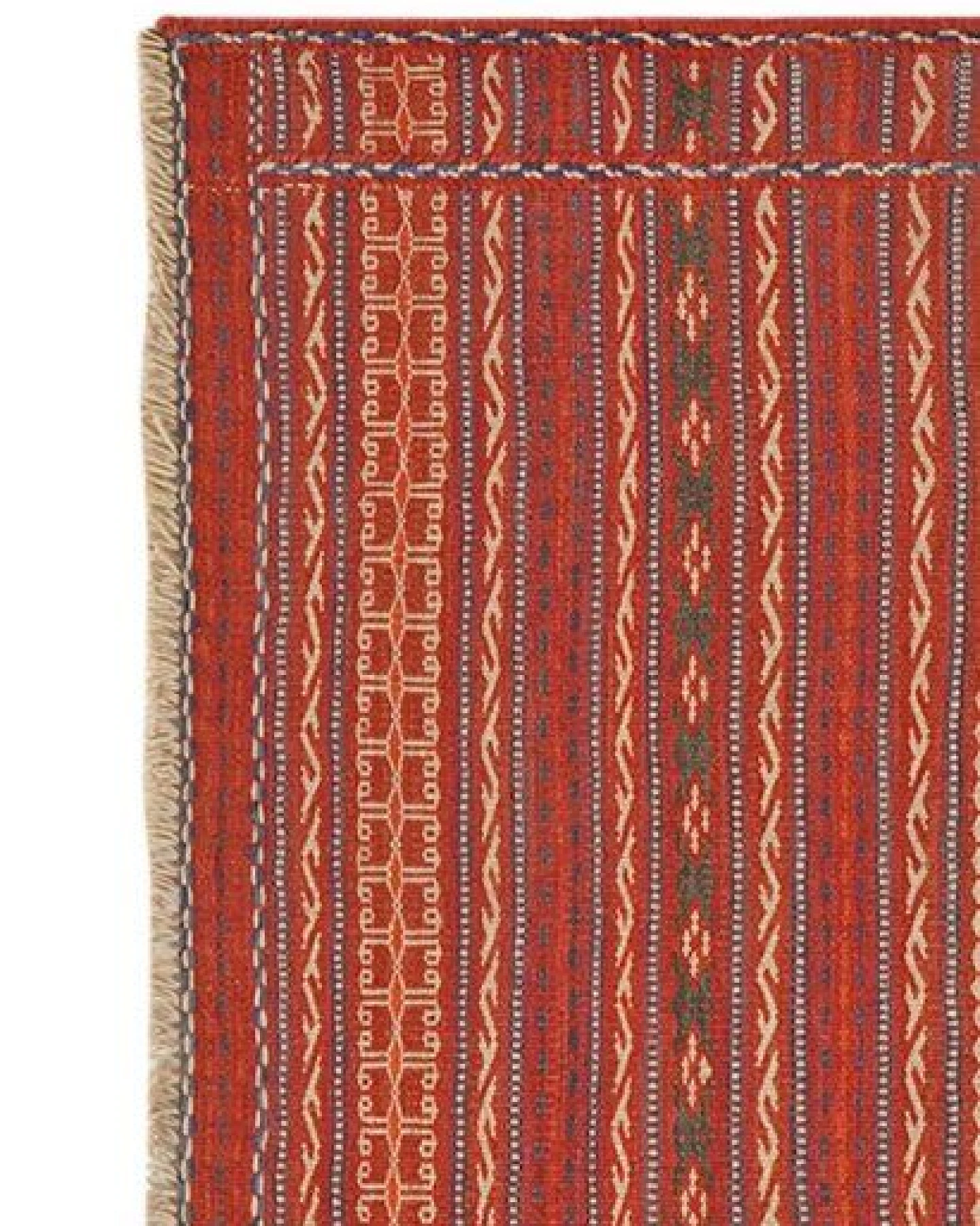 Kelim Kordi Rot „Rugtales“ aus Schurwolle, 80x124 cm – Ansicht 4
