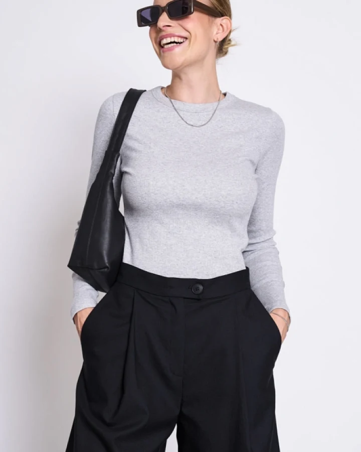 JAN 'N JUNE Damen vegan T-Shirt Longsleeve Muri Hellgrau