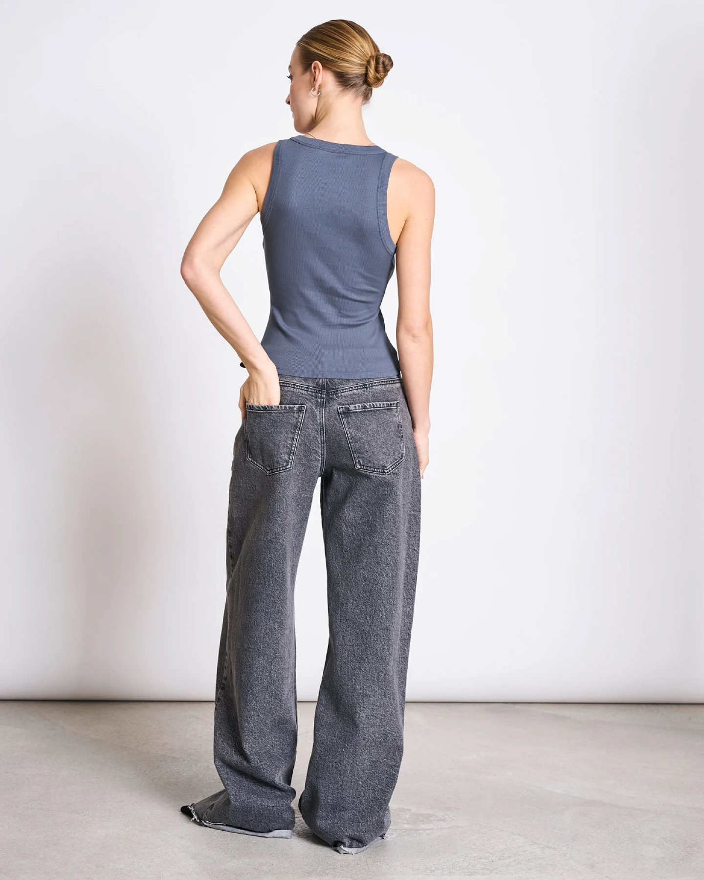 JAN 'N JUNE Damen vegan Tanktop Amager Turbulence Grau – Ansicht 2