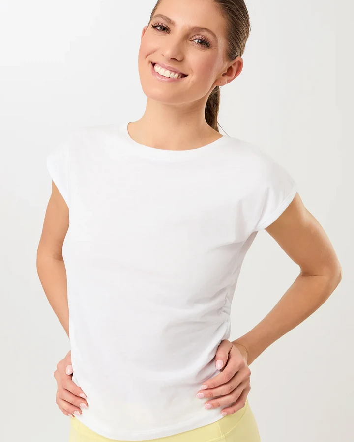 MANDALA Damen vegan Oberseite Gekräuselt Weiß