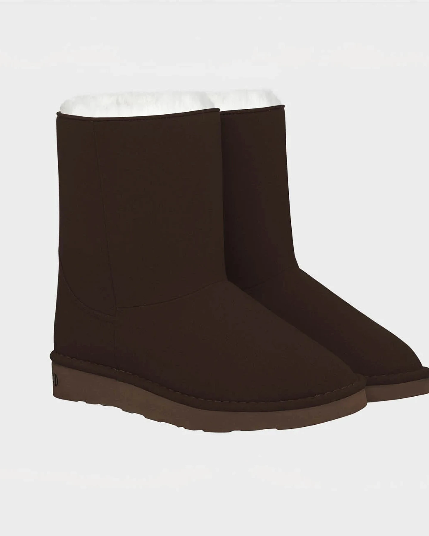 The New Orchard Damen vegan Stiefel Classic Medium Schokoladenbraun/Weiß Kunstfell – Ansicht 2