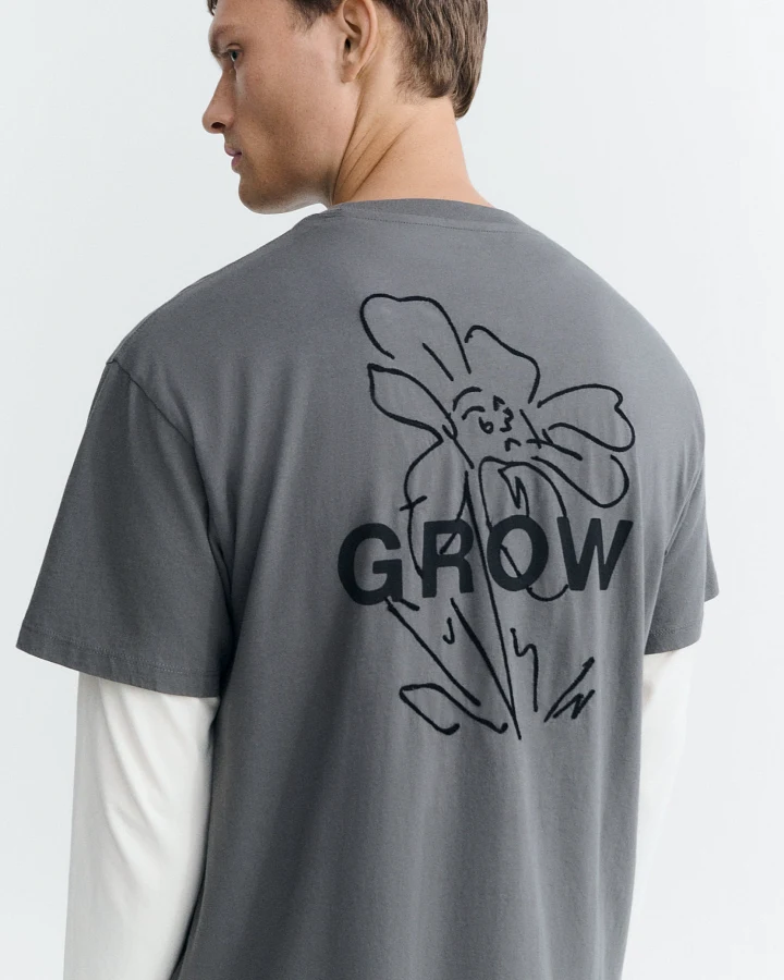 Thinking MU Herren vegan T-Shirt Aaron Grow Grau