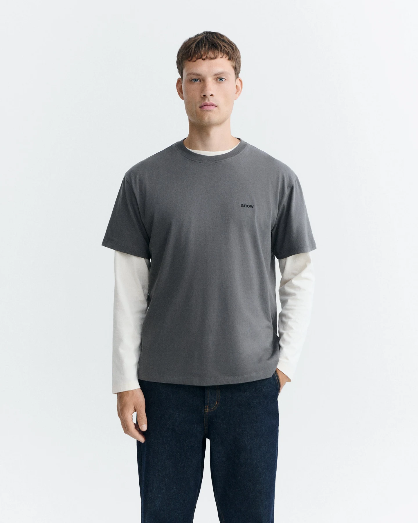 Thinking MU Herren vegan T-Shirt Aaron Grow Grau – Ansicht 2