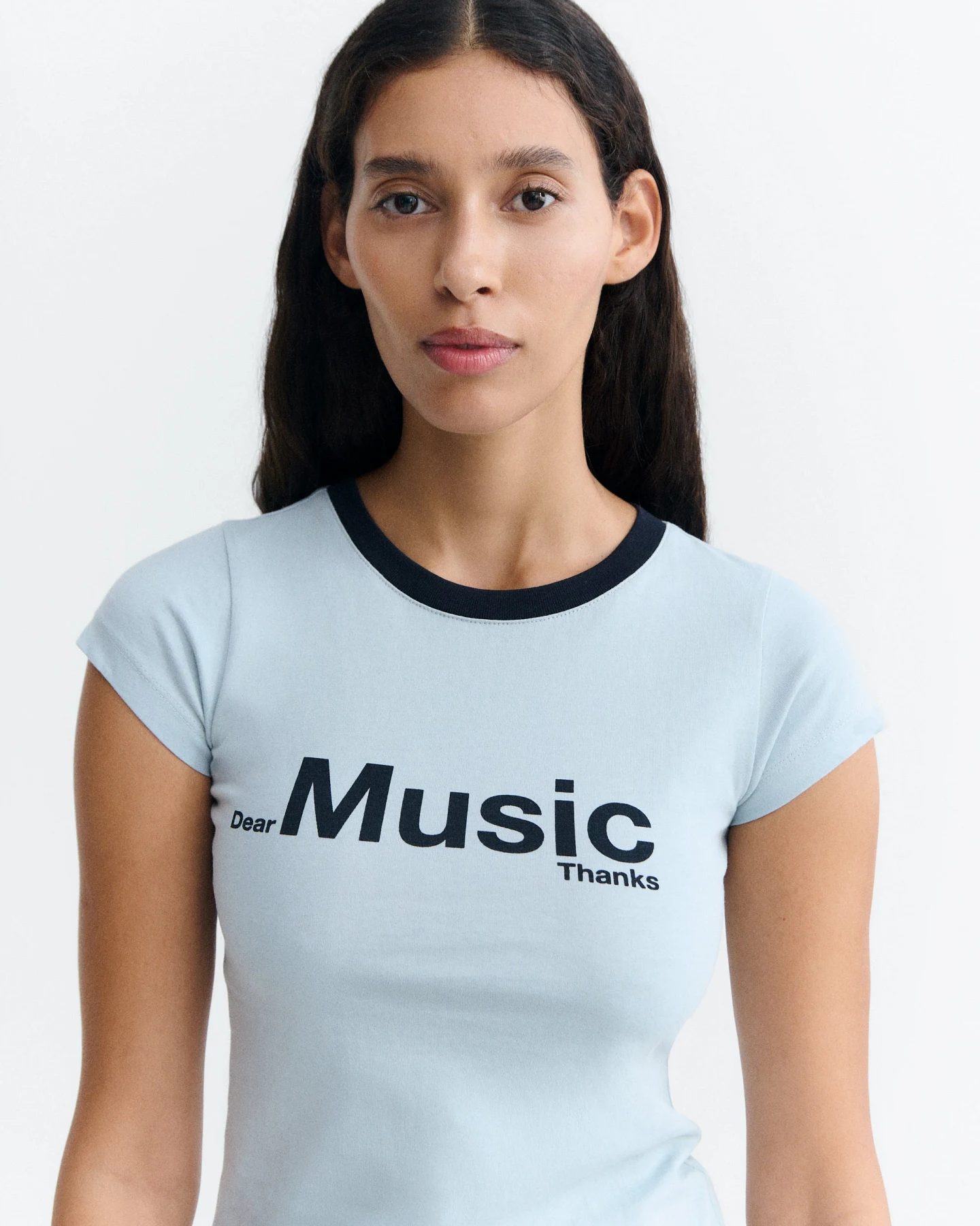 Thinking MU Damen vegan T-Shirt Mirna Schmal Geschnitten Hellblau – Ansicht 2