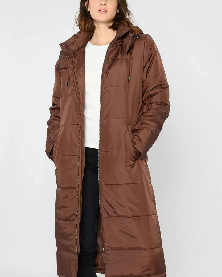 ThokkThokk Damen vegan Langer Parka In Deep Mahagony