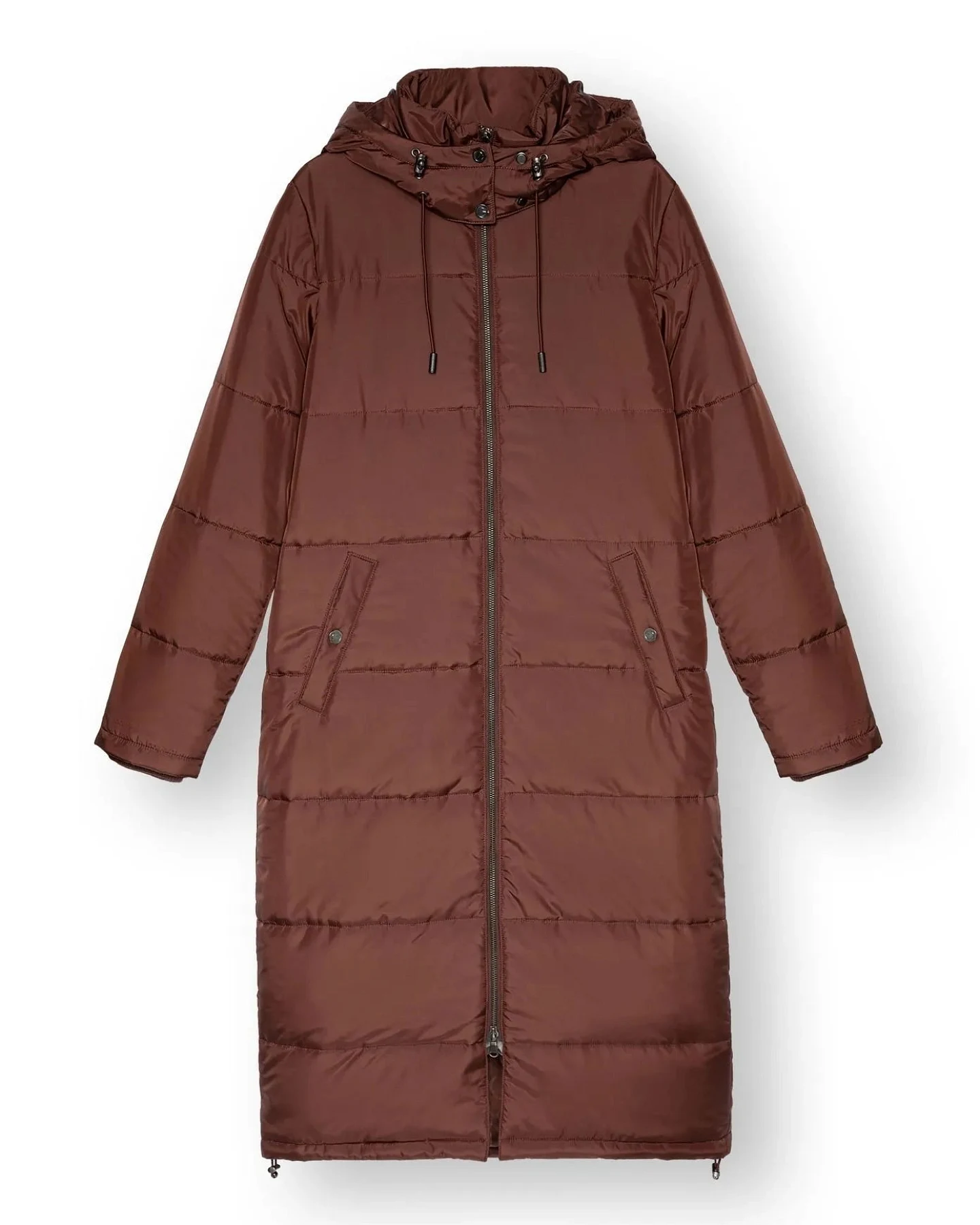 ThokkThokk Damen vegan Langer Parka In Deep Mahagony – Ansicht 2