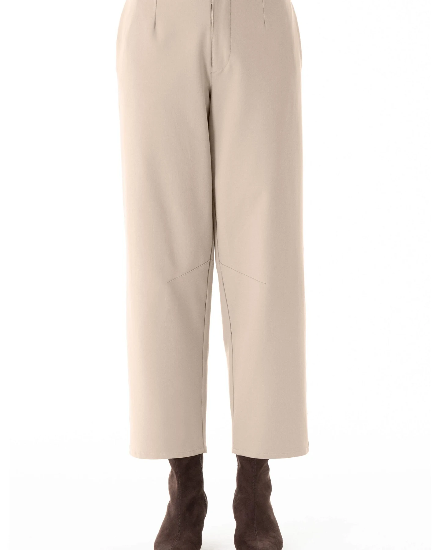 ORGANICATION Damen vegan Hose Barrel Taupe – Ansicht 2
